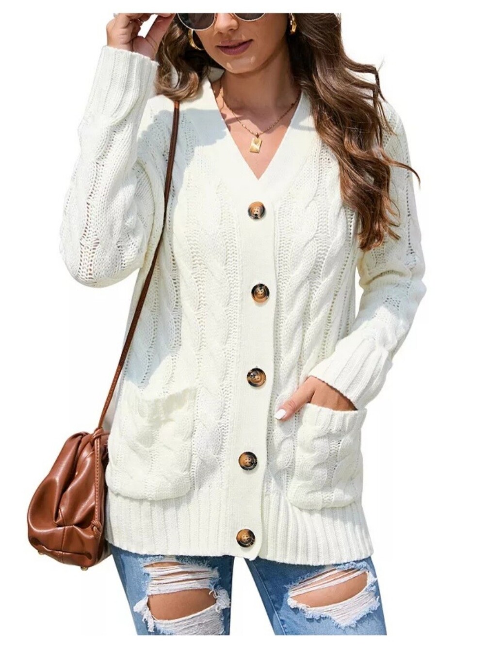 Button Down Cardigan With Pockets